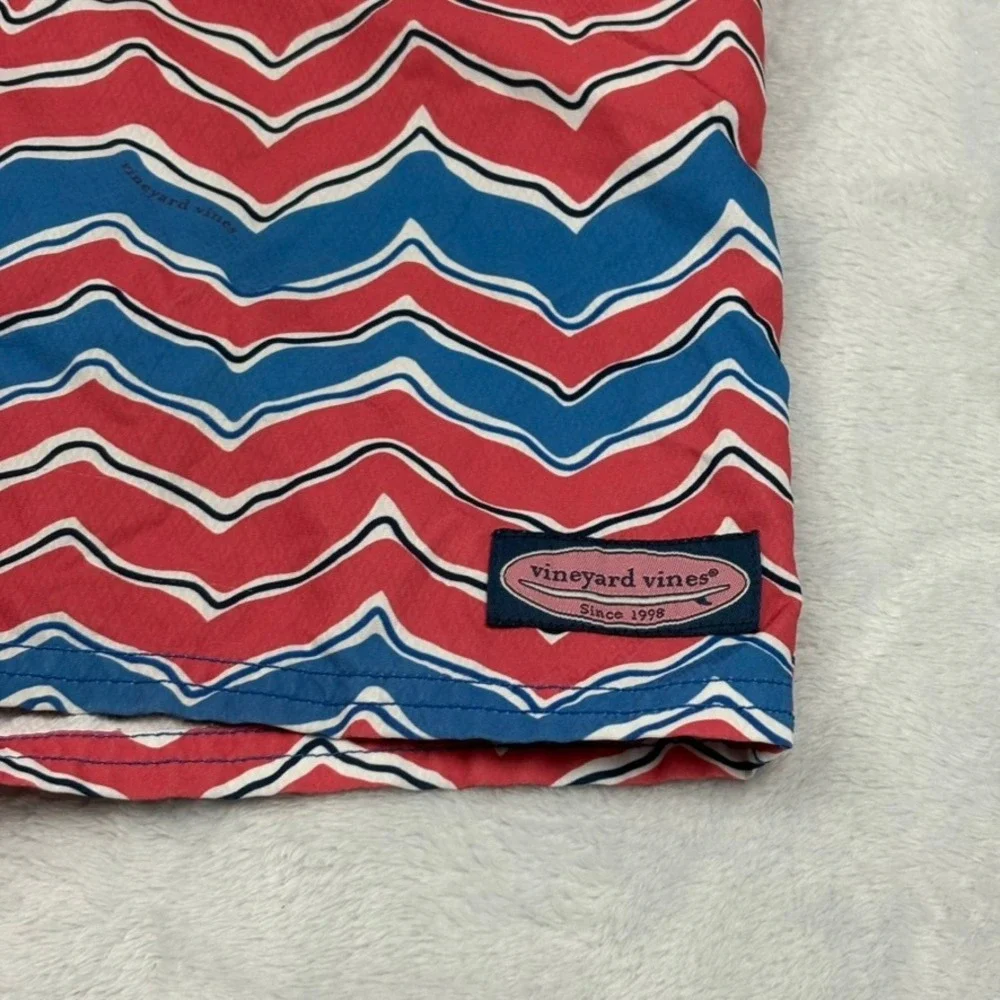 Vineyard Vines Mens 32 Zig‎ Zag Swim Trunks Quick‑Dry Drawstring Casual Beach